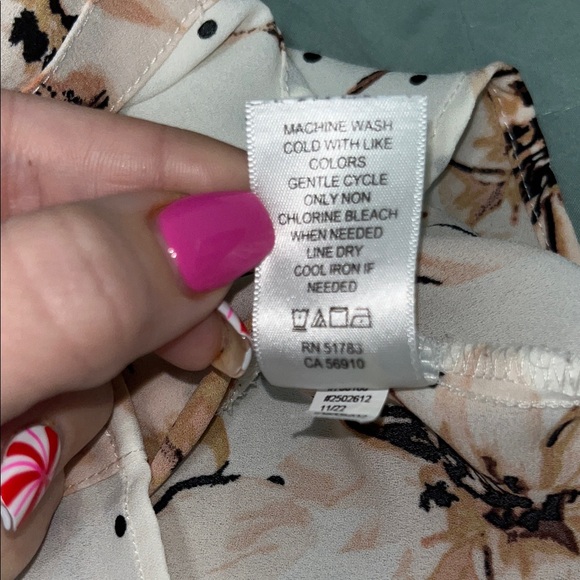 Maurices Peach Floral Polka Dot Blouse - Picture 9 of 9